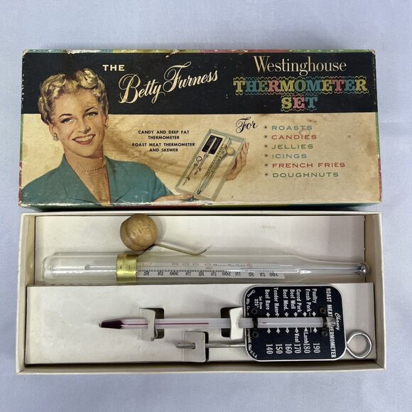 Vintage 1950's Betty Furness Westinghouse Thermometer Set Candy & Meat - Picture 4 of 6